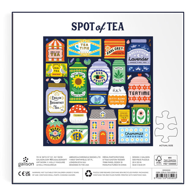 Galison/mudpuppy Spot Of Tea 500 Piece Puzzle