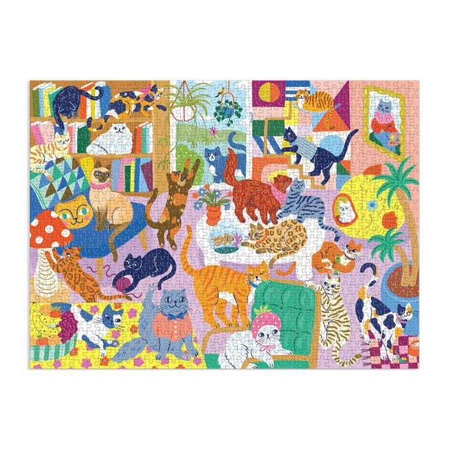 Galison/mudpuppy Cozy Cat Club 1000 Piece Family Puzzle
