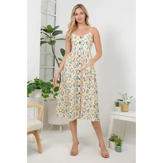 Strawberry Garden Print Cami Dress