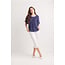 Papillon Navy Swiss Dot Off The Shoulder Bell Sleeve Blouse
