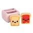 Kawaii Toast Salt and Pepper Shakers in Toaster Holder