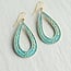 Silk Purse, Sow's Ear Art Nouveau Floral Sprig Hoop Earrings