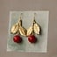Silk Purse, Sow's Ear Vintage Brass Red Cherry Earrings