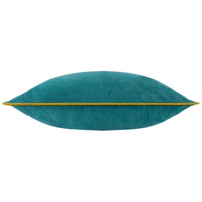 Meridian Velvet Cushion Teal/Ochre