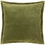 Sundara Printed Velvet Cushion Ecru/Green