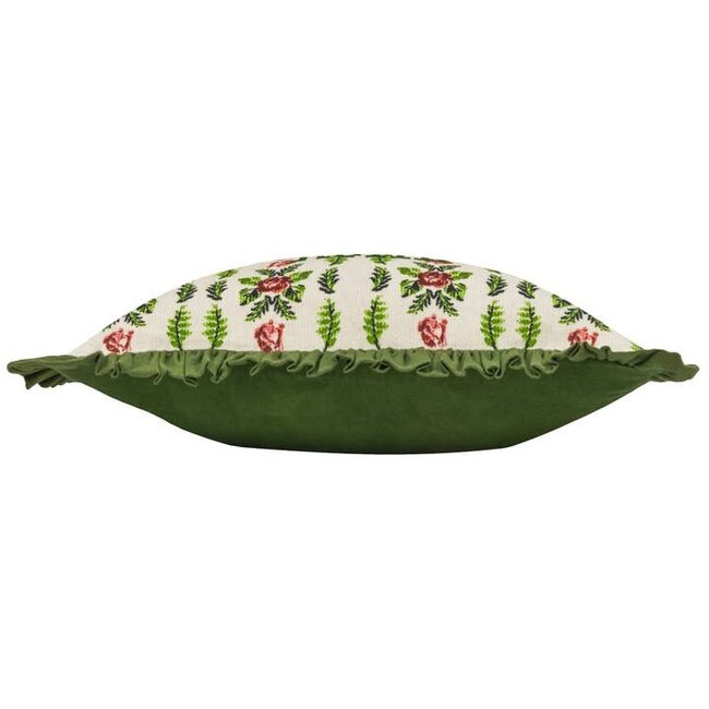 Feeoni Home Sweet Home Embroidered Cushion Green