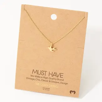 Dainty Bird Pendant Necklace (more colours)