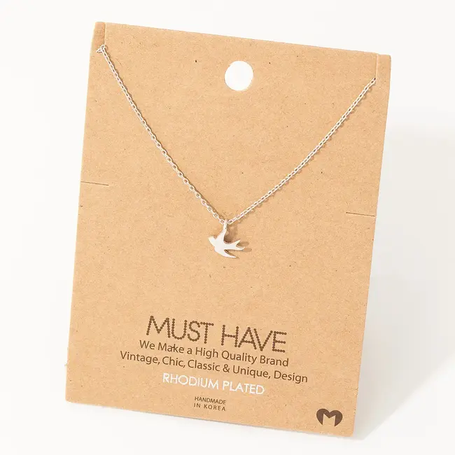 Dainty Bird Pendant Necklace (more colours)