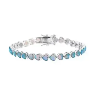 La Kaiser Silver Heart On Heart Tennis Bracelet