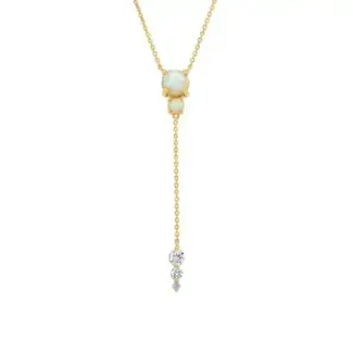 La Kaiser Opal & Diamond Droplet Lariat