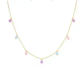 La Kaiser Cotton Candy Opal Droplet Necklace
