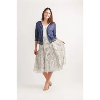 Papillon Ditsy Floral Pleated Skirt with Ruffle Detail