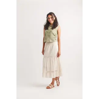 Papillon Collared Soutache Floral Top