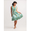 Papillon Boho Printed V Neck Dress with Tie Detail