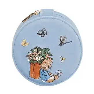 Fable England Peter Rabbit - Blue Embroidered Circle Jewellery Box