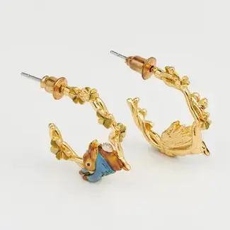 Fable England Peter Rabbit Jumping Clover - Hoop Earrings