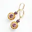 A Pocket of Posies Art Deco Floral Earrings - Topaz & Cyclamen Purple