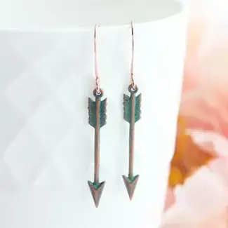 A Pocket of Posies Arrow Earrings - Matte Mint Copper