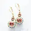A Pocket of Posies Art Deco Floral Earrings - Light Peach & Aquamarine