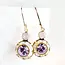 A Pocket of Posies Art Deco Glass Earrings - Rose opal, white opal and violet