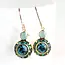 A Pocket of Posies Art Deco Floral Earrings - Dark Teal & Emerald Green Glass