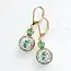 A Pocket of Posies Art Deco Earrings in Light Sapphire Blue & Peridot Green