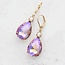 A Pocket of Posies Earrings in  Lavender Mauve Glass and Pearl