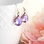 A Pocket of Posies Earrings in  Lavender Mauve Glass and Pearl