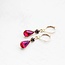 A Pocket of Posies Vintage Glass Teardrop Earrings - Aurora - Hot Pink Fuchsia