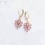 A Pocket of Posies Little Leaf Earrings Rhinestone Earrings- Short in Pink