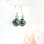 A Pocket of Posies Art Deco Floral Earrings - Dark Teal & Emerald Green Glass