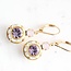 A Pocket of Posies Art Deco Glass Earrings - Rose opal, white opal and violet