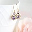 A Pocket of Posies Art Deco Glass Earrings - Rose opal, white opal and violet