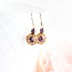 A Pocket of Posies Art Deco Floral Earrings - Topaz & Cyclamen Purple