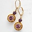 A Pocket of Posies Art Deco Floral Earrings - Topaz & Cyclamen Purple