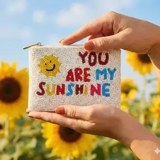 Beaded Coin Purse - You Are My Sunshine