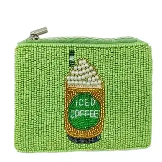 Beaded Coin Purse - Iced Coffee