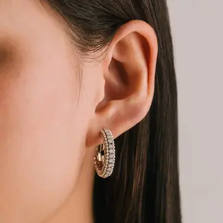 Lover’s Tempo Astaire Hoop Earrings - White