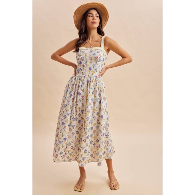 In Loom Floral Button Down Maxi Dress In Wildflower