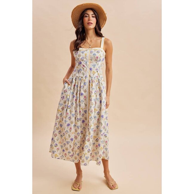 In Loom Floral Button Down Maxi Dress In Wildflower