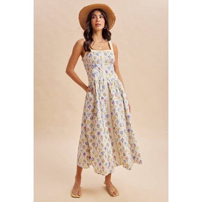 In Loom Floral Button Down Maxi Dress In Wildflower