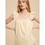 In Loom Eyelet Flutter Sleeve Cotton Blouse In Buttercream