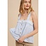 In Loom Button Back Smock Tank In Dove Grey
