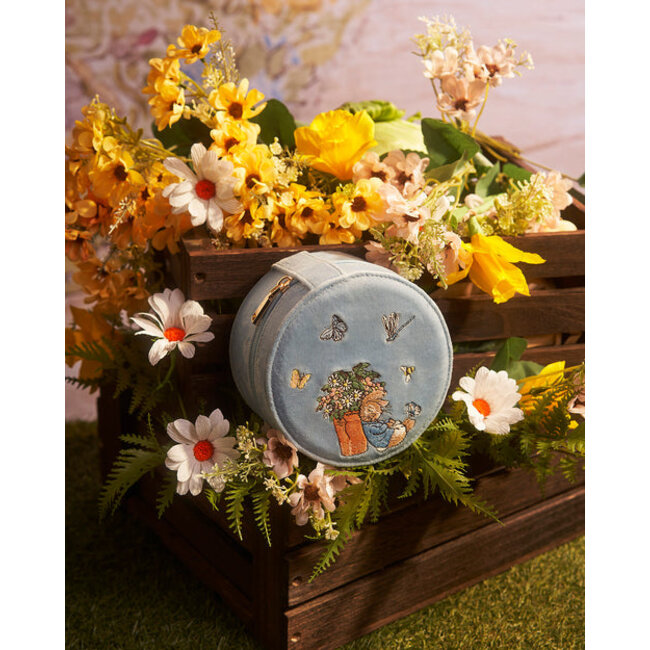 Fable England Peter Rabbit - Blue Embroidered Circle Jewellery Box