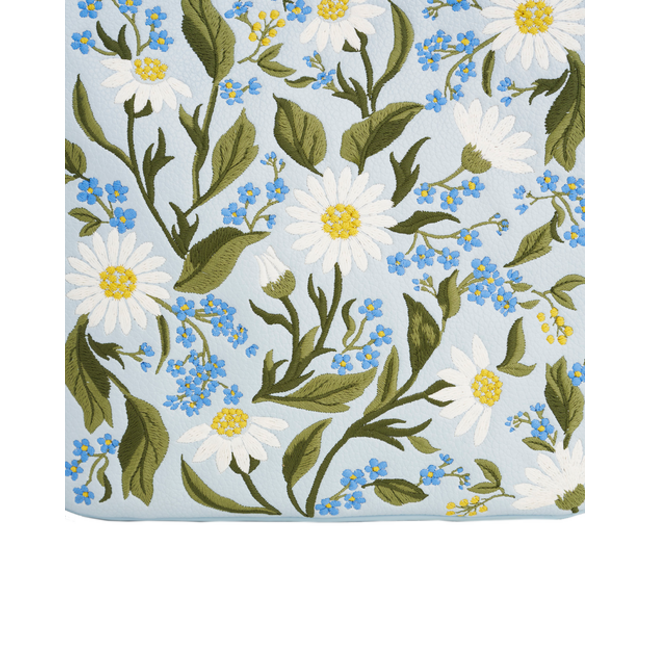 Fable England Forget Me Not - Blue Embroidered Bucket Bag
