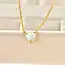 Tiny Opal Heart Necklace - Gold Over Silver