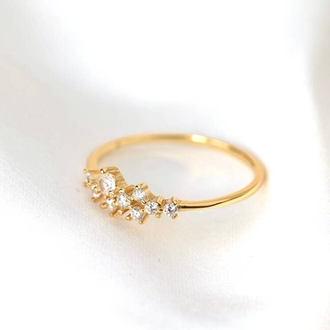 Waterproof ClusteWaterproof Clustered Cubic Zirconia Diamond Ringred CZ Diamond Ring