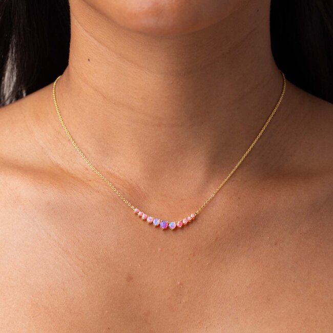 La Kaiser Pink Opal Ombre Cascade Necklace