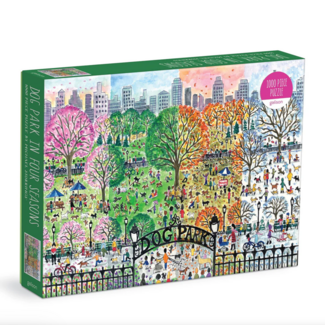 Galison/mudpuppy Michael Storrings Dog Park in Four Seasons 1000 Piece Puzzle