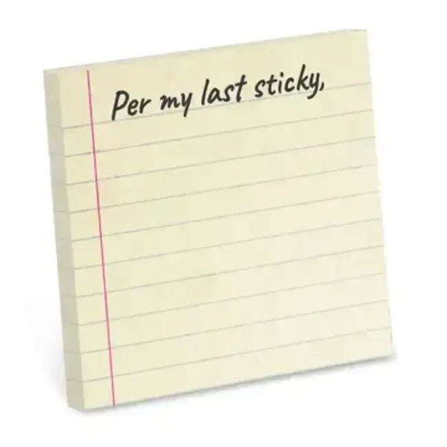 Bad Betty Sticky Note Pad - Per My Last Sticky